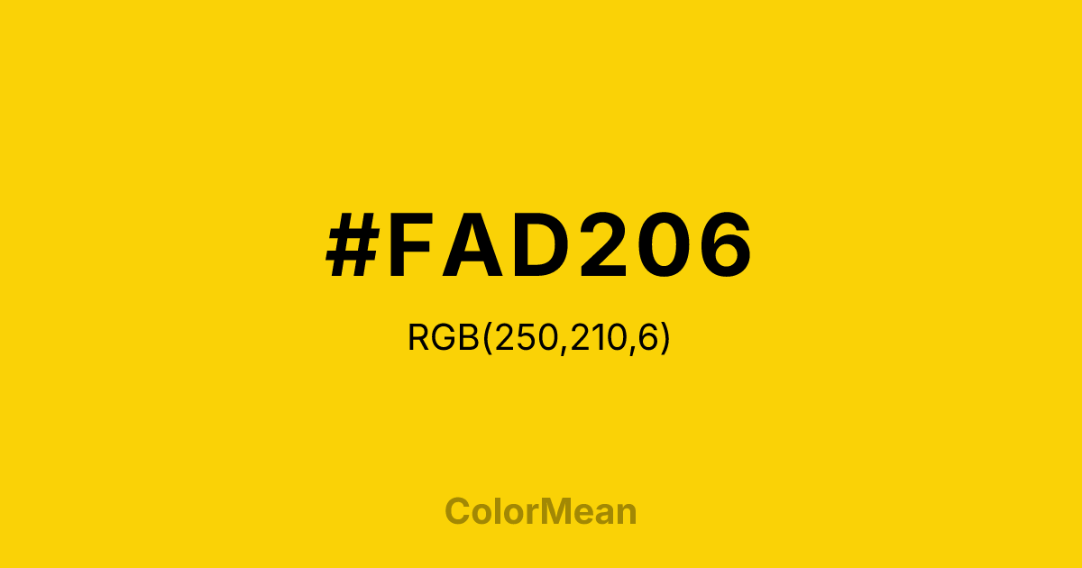 #FAD206 color swatch