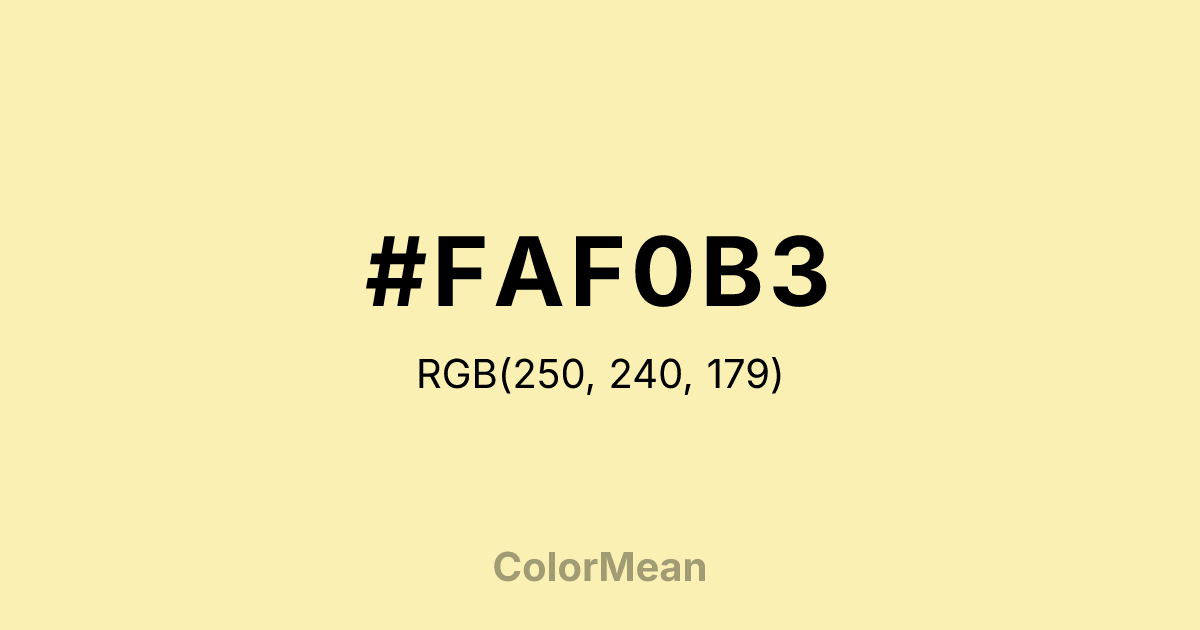 #FAF0B3 color swatch