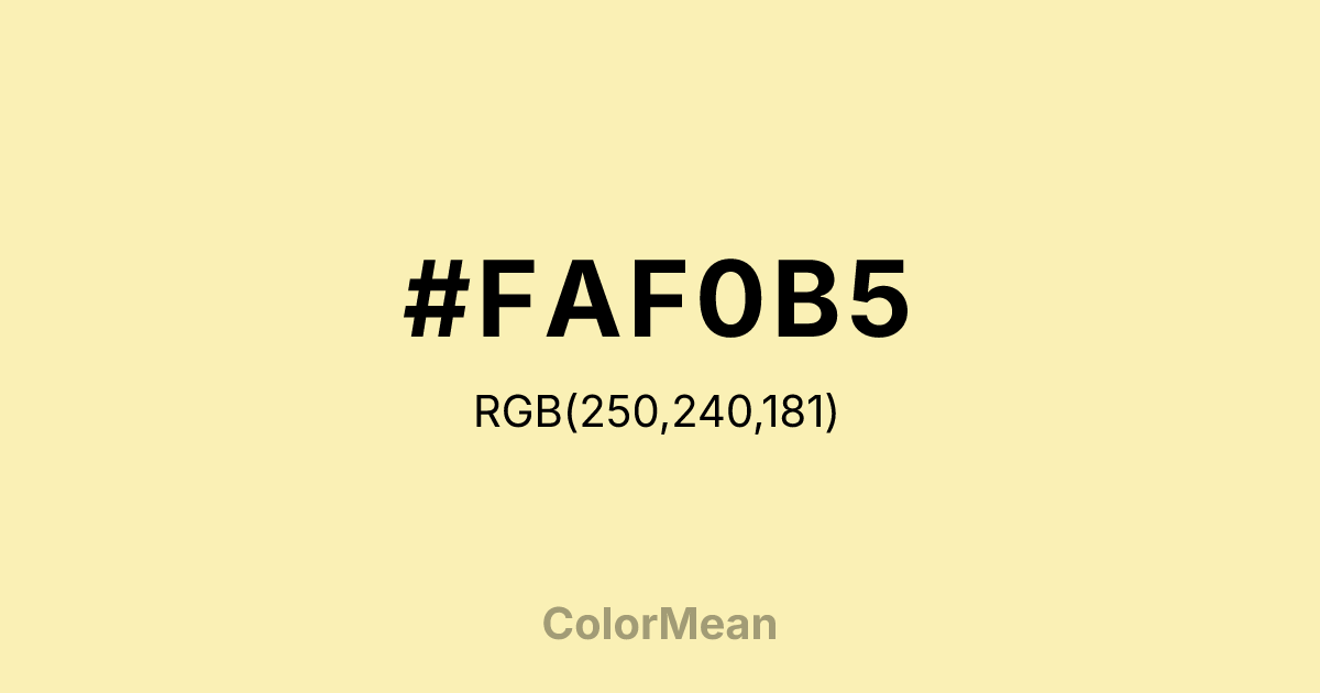 #FAF0B5 color swatch