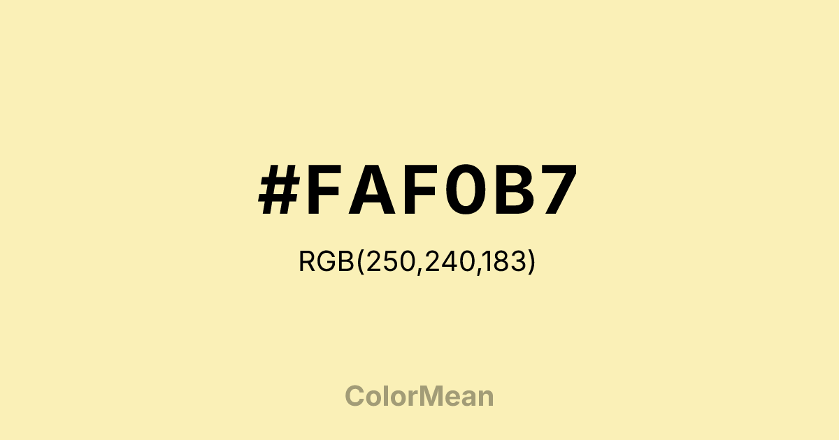 #FAF0B7 color swatch