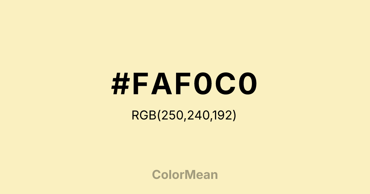 #FAF0C0 color swatch