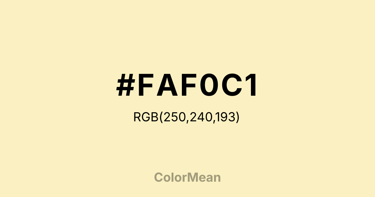 #FAF0C1 color swatch