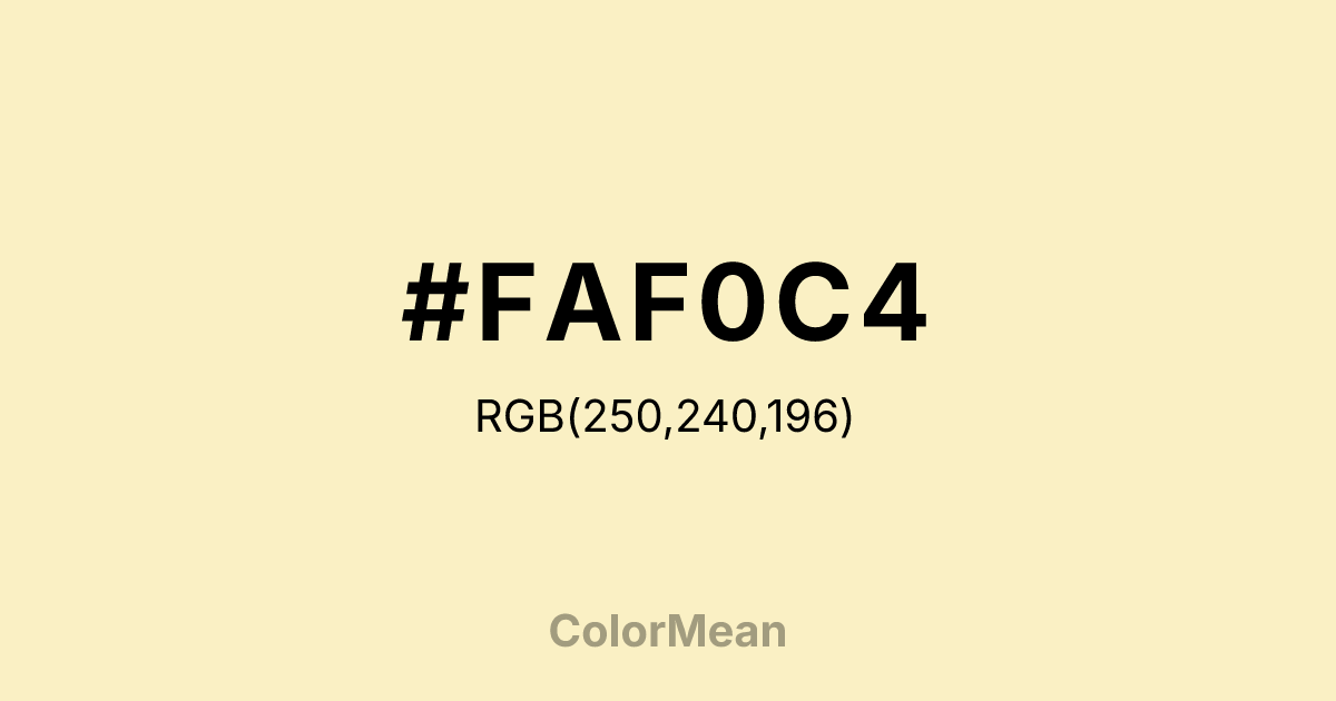 #FAF0C4 color swatch