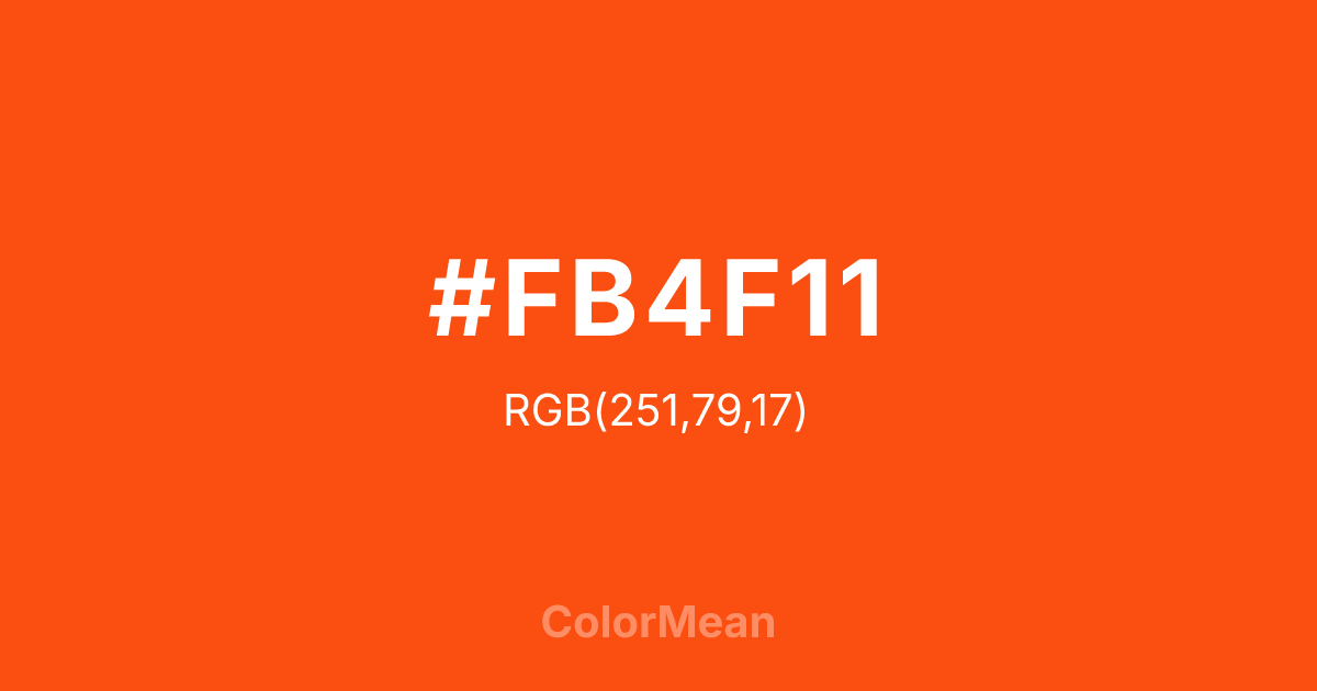 #FB4F11 color swatch