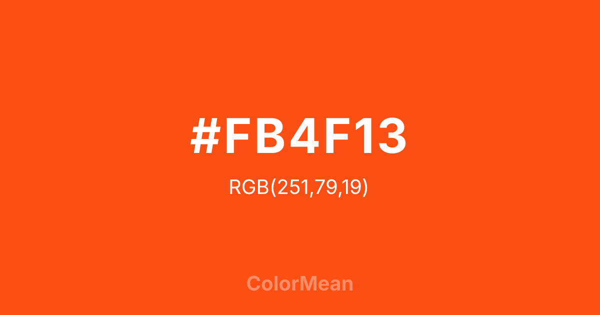 #FB4F13 color swatch