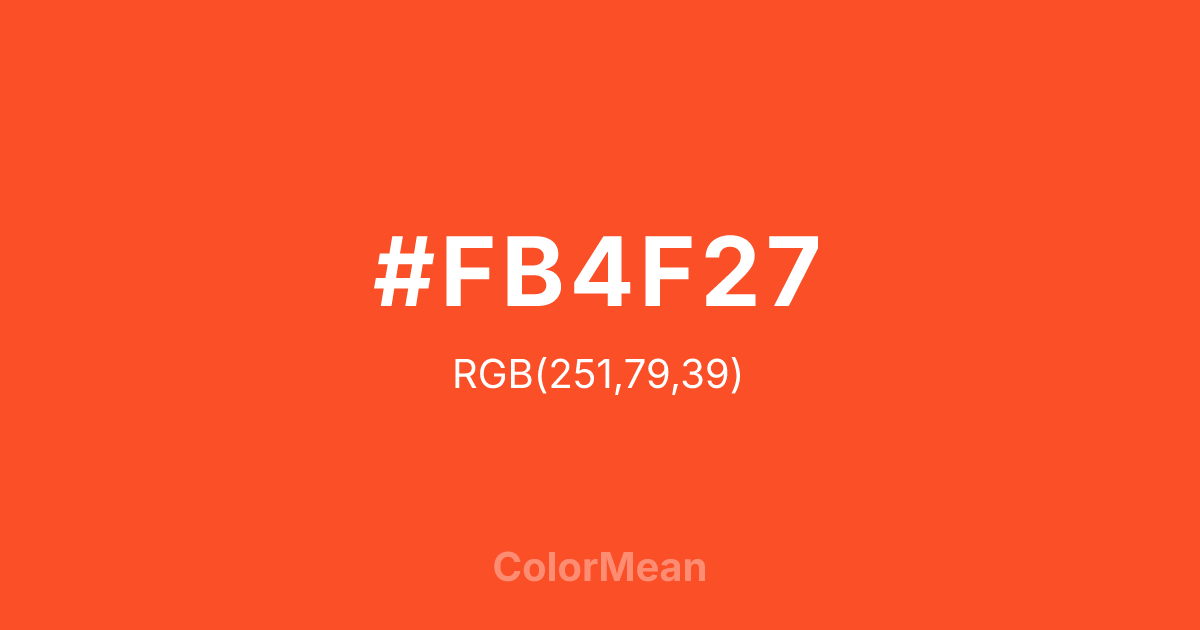 #FB4F27 color swatch