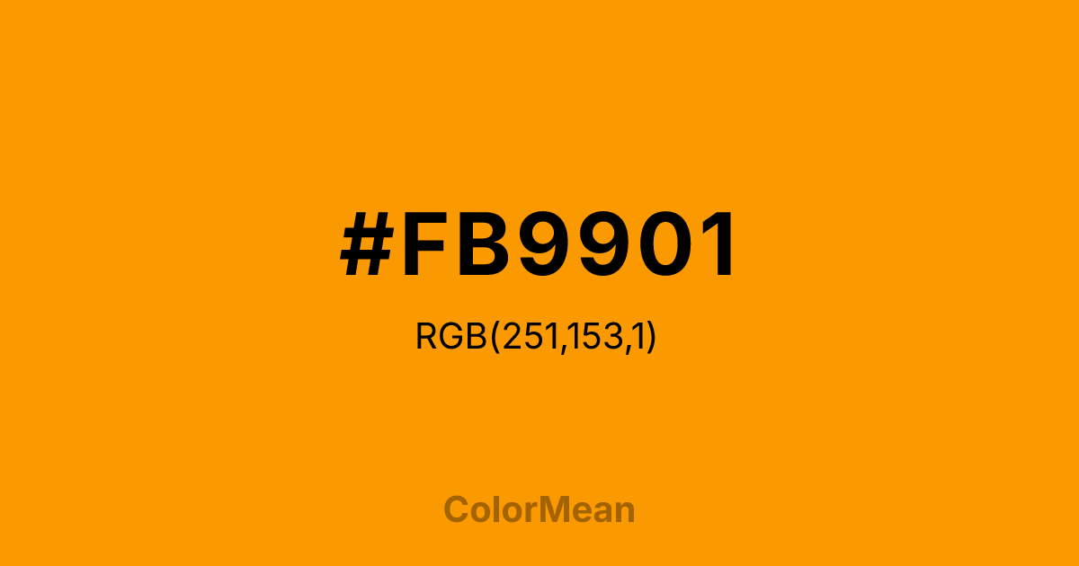 #FB9901 color swatch