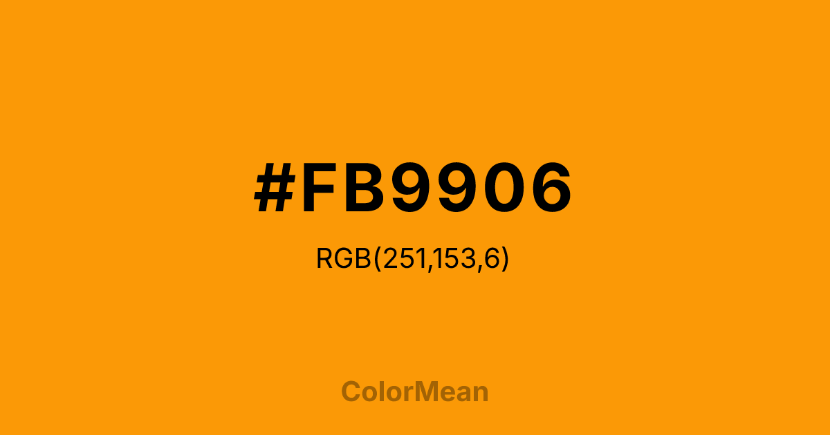 #FB9906 color swatch