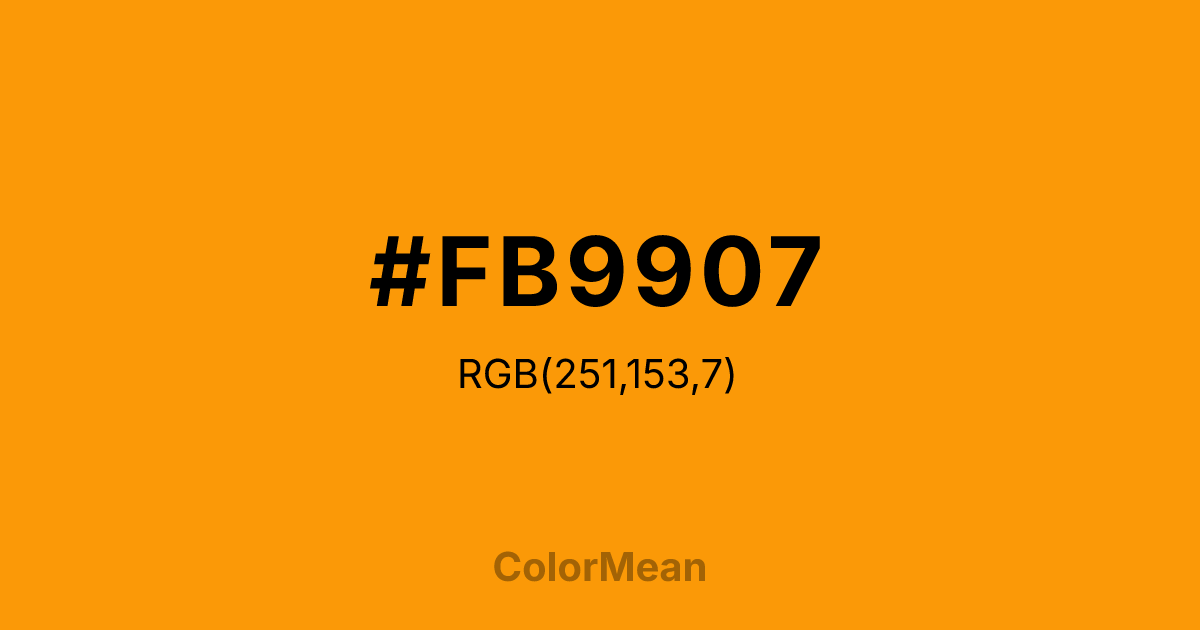 #FB9907 color swatch