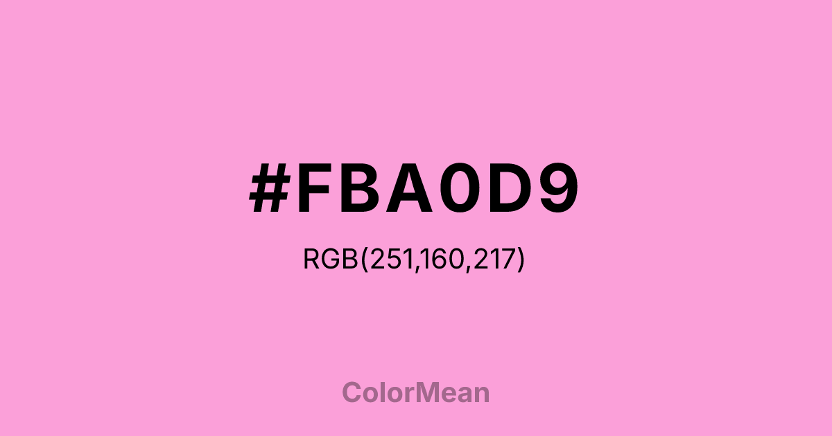 #FBA0D9 color swatch