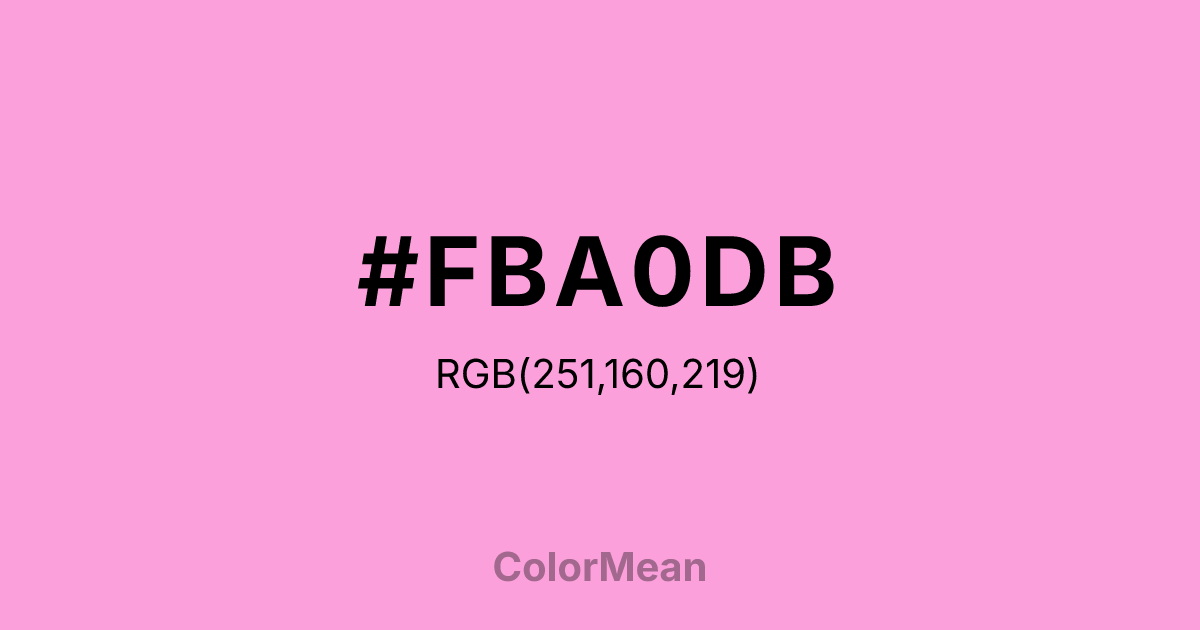 #FBA0DB color swatch