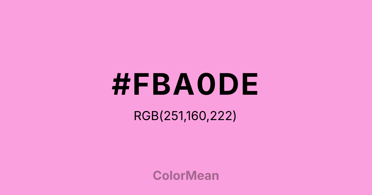 #FBA0DE color swatch