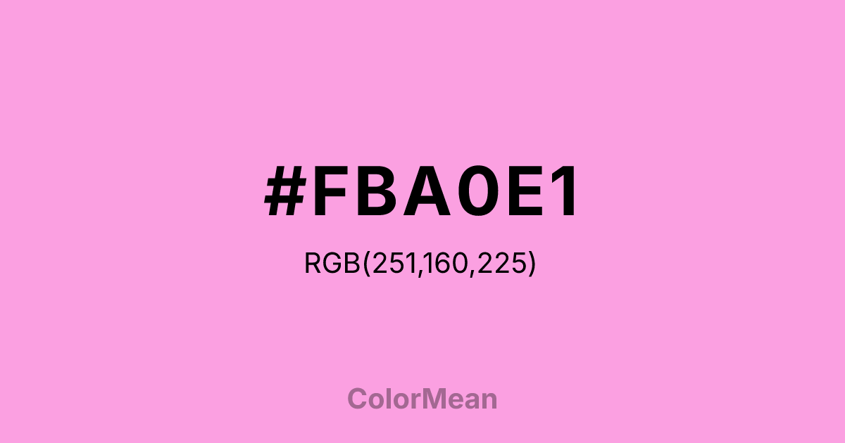 #FBA0E1 color swatch