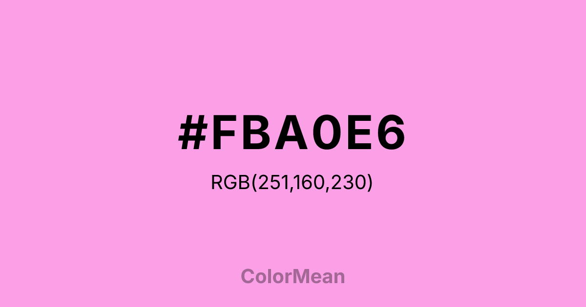 #FBA0E6 color swatch