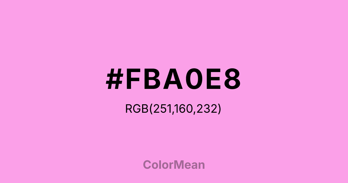 #FBA0E8 color swatch