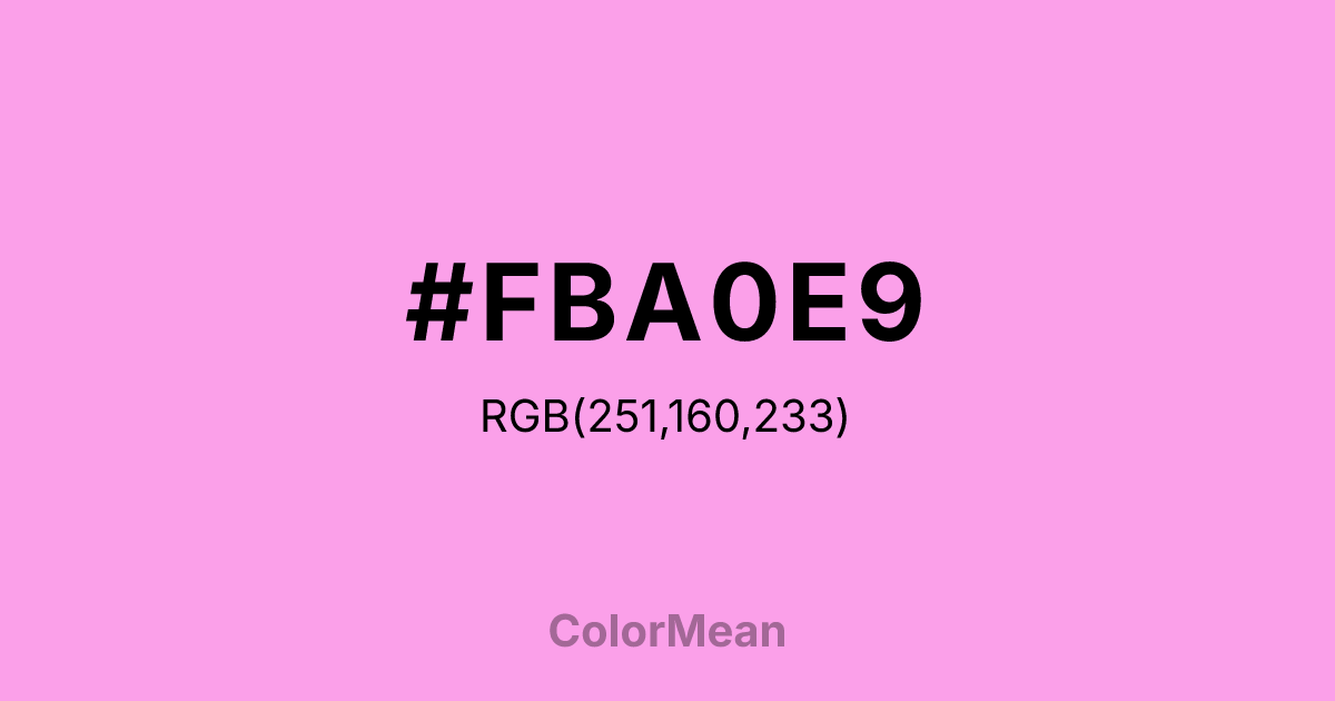 #FBA0E9 color swatch