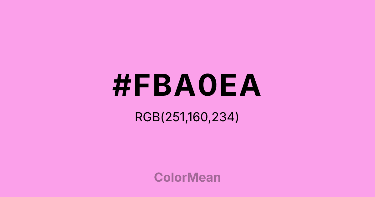 #FBA0EA color swatch