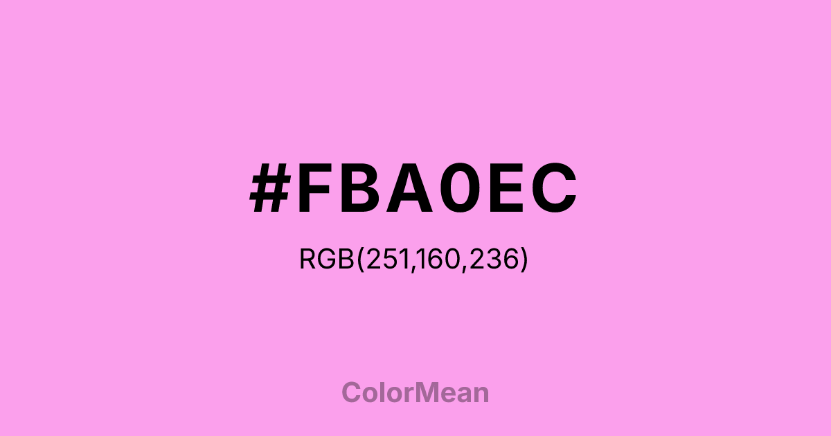 #FBA0EC color swatch
