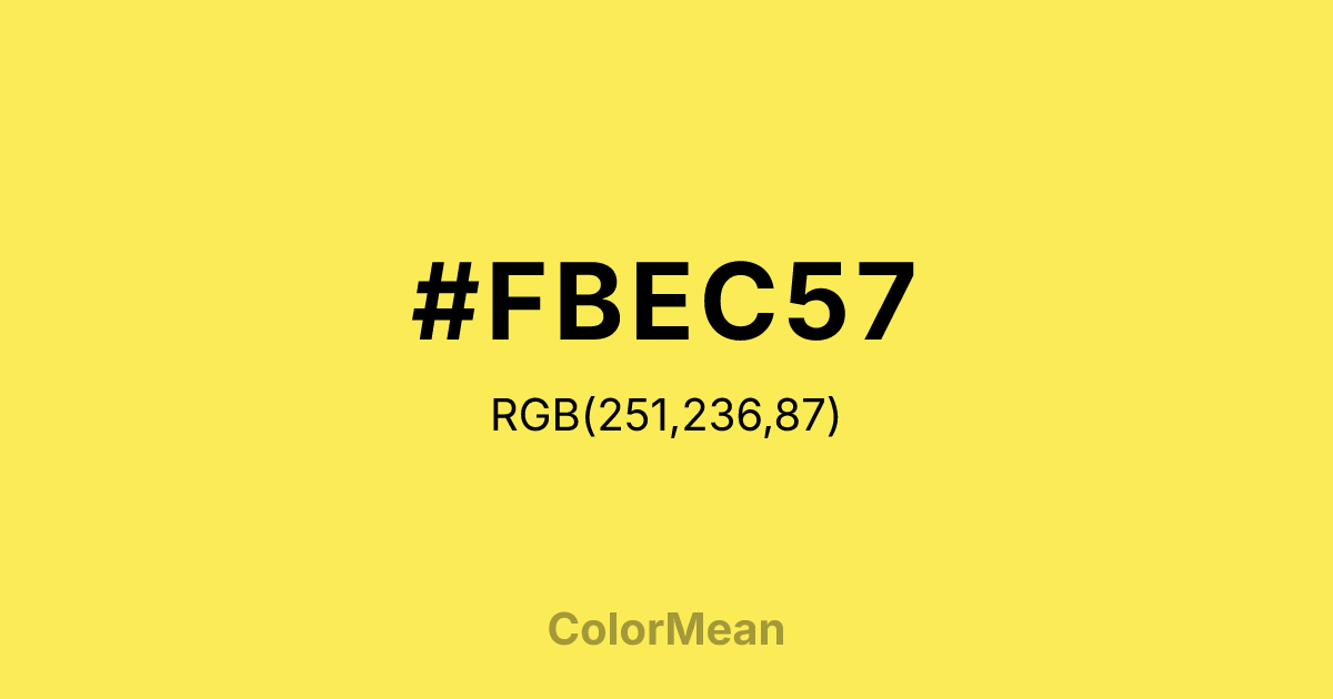 #FBEC57 color swatch