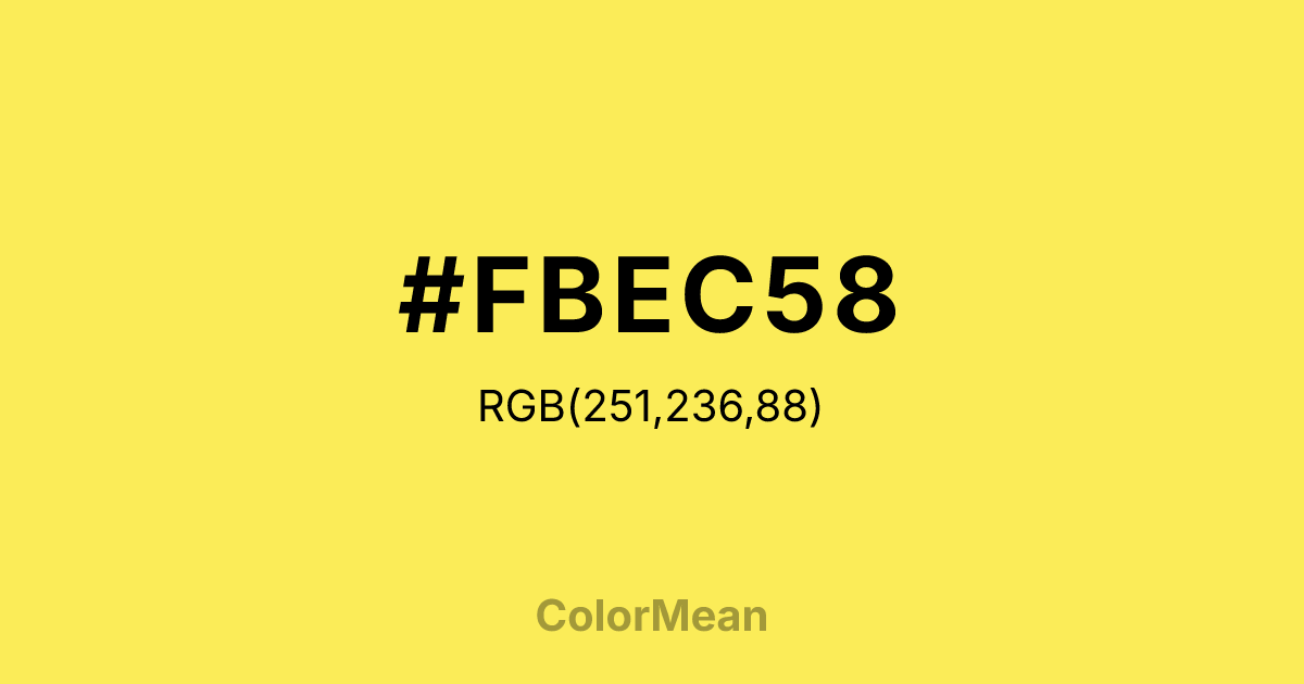 #FBEC58 color swatch