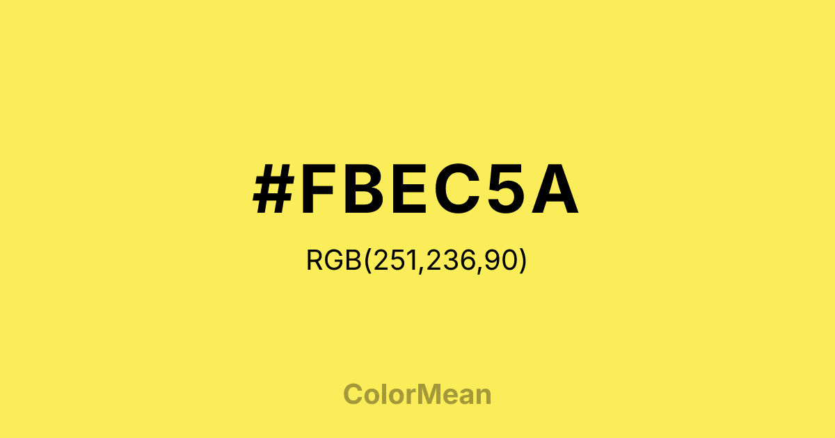 #FBEC5A color swatch