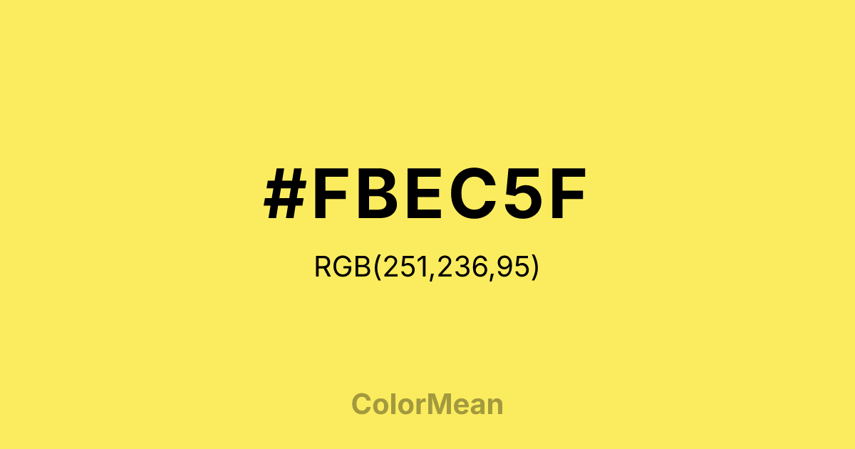 #FBEC5F color swatch
