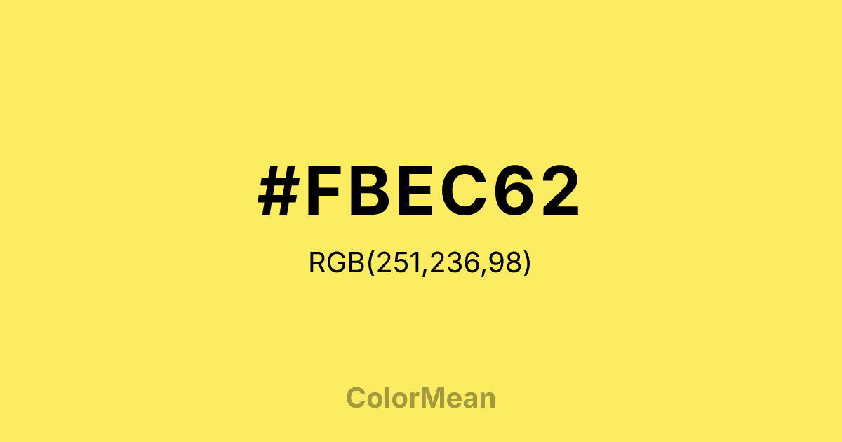 #FBEC62 color swatch