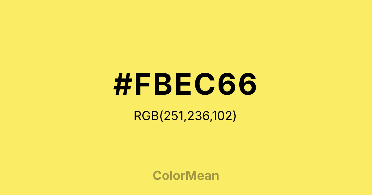 #FBEC66 color swatch
