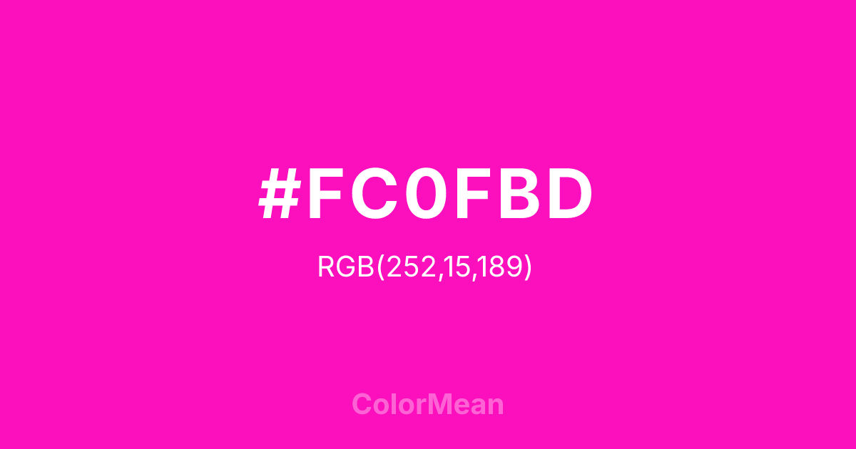 #FC0FBD color swatch