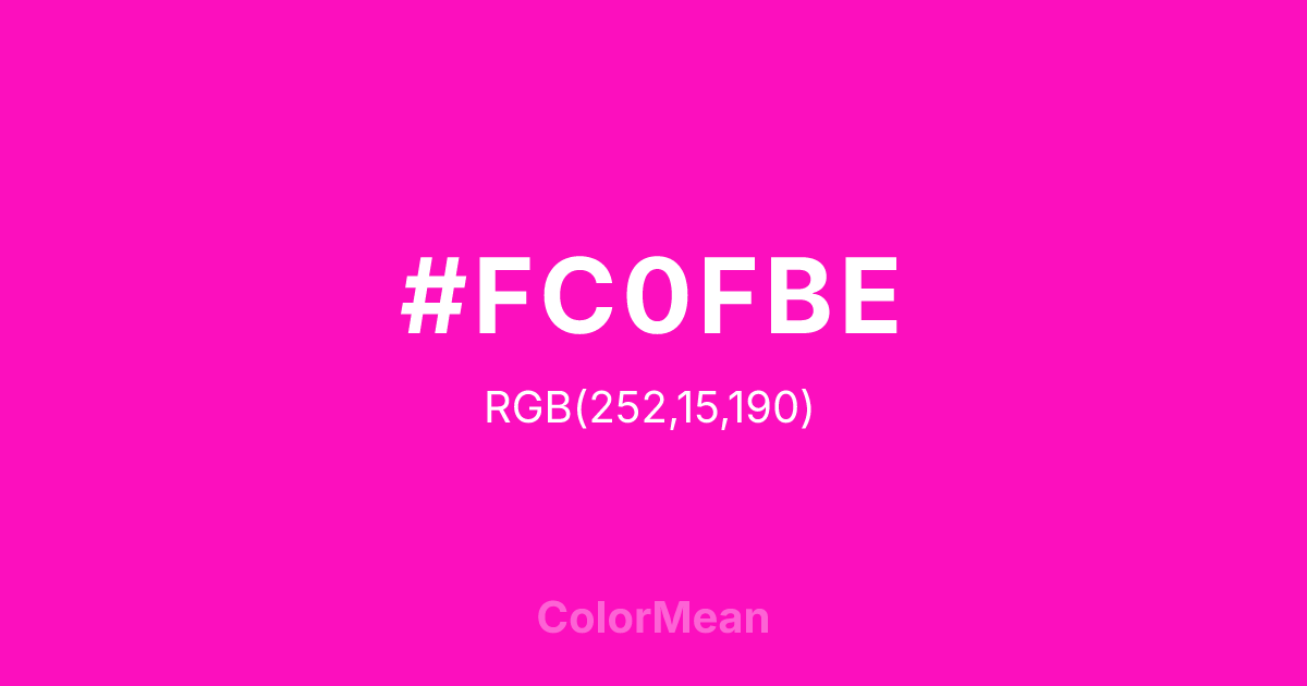 #FC0FBE color swatch