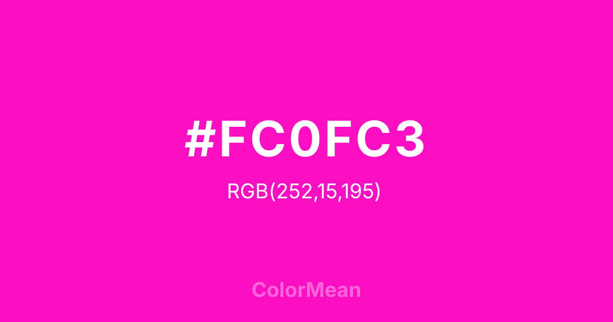 #FC0FC3 color swatch