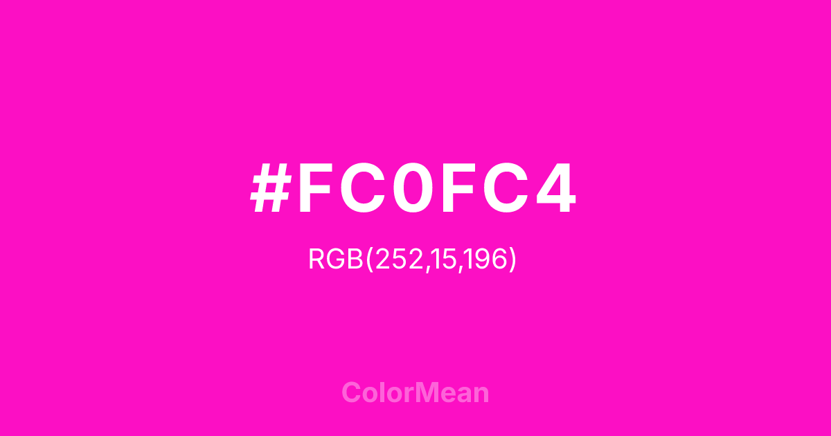 #FC0FC4 color swatch