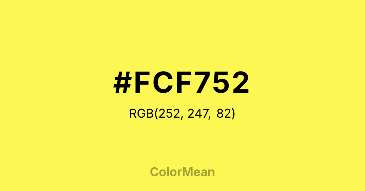 #FCF752 color swatch