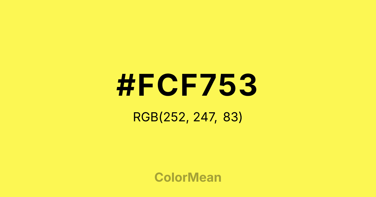#FCF753 color swatch