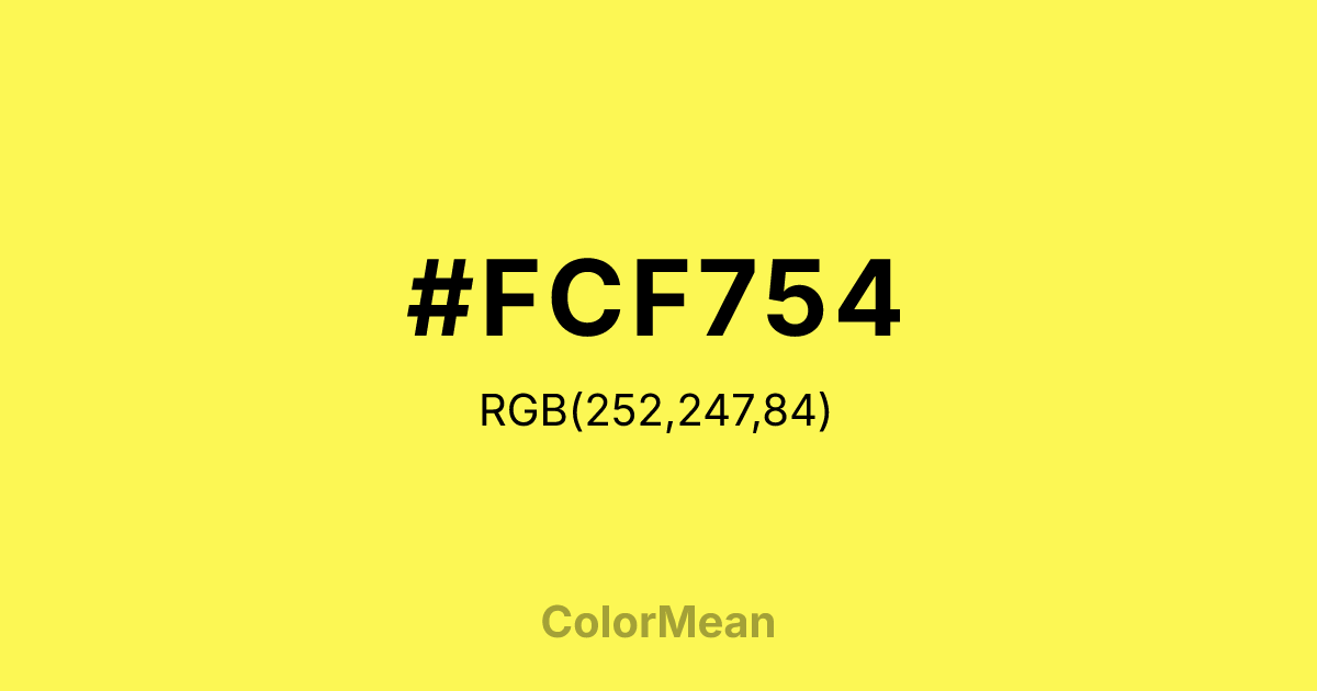 #FCF754 color swatch