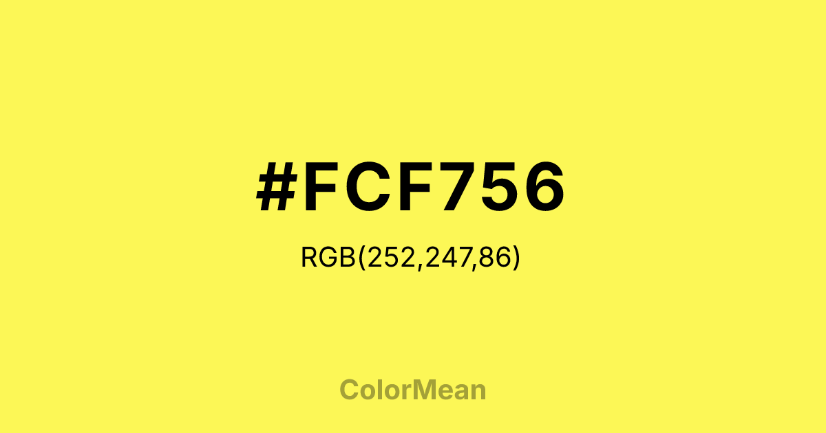 #FCF756 color swatch