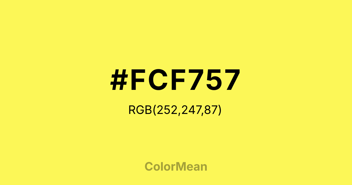 #FCF757 color swatch