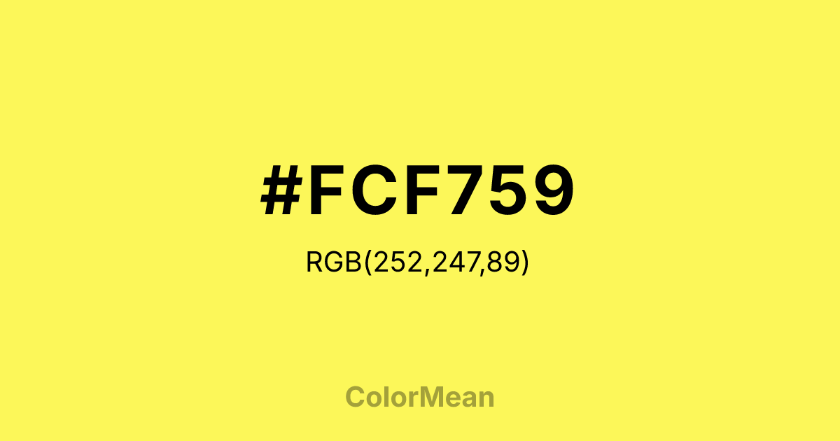 #FCF759 color swatch