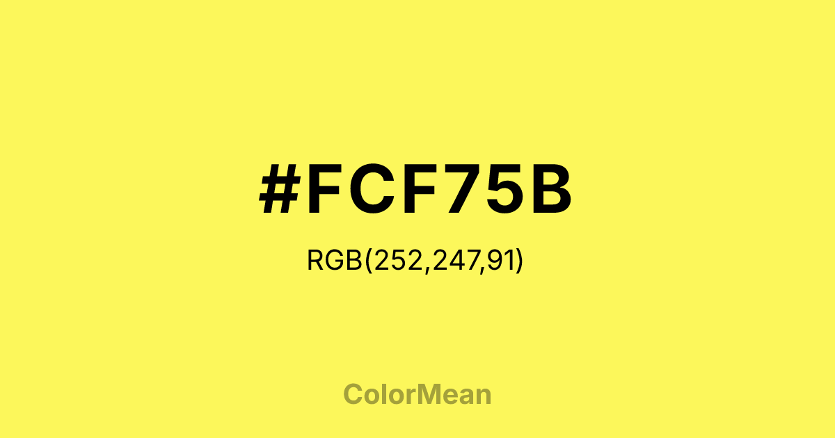 #FCF75B color swatch