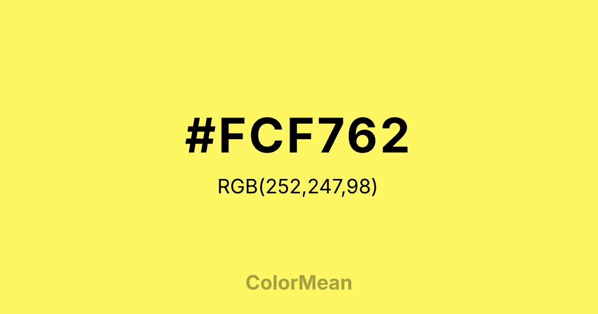 #FCF762 color swatch