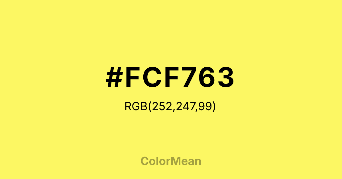 #FCF763 color swatch