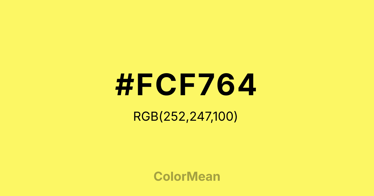 #FCF764 color swatch