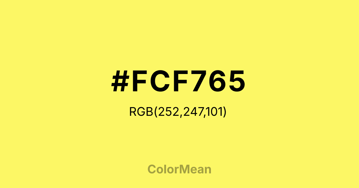 #FCF765 color swatch