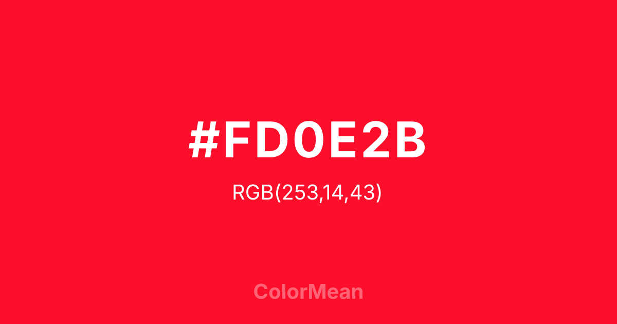 #FD0E2B color swatch
