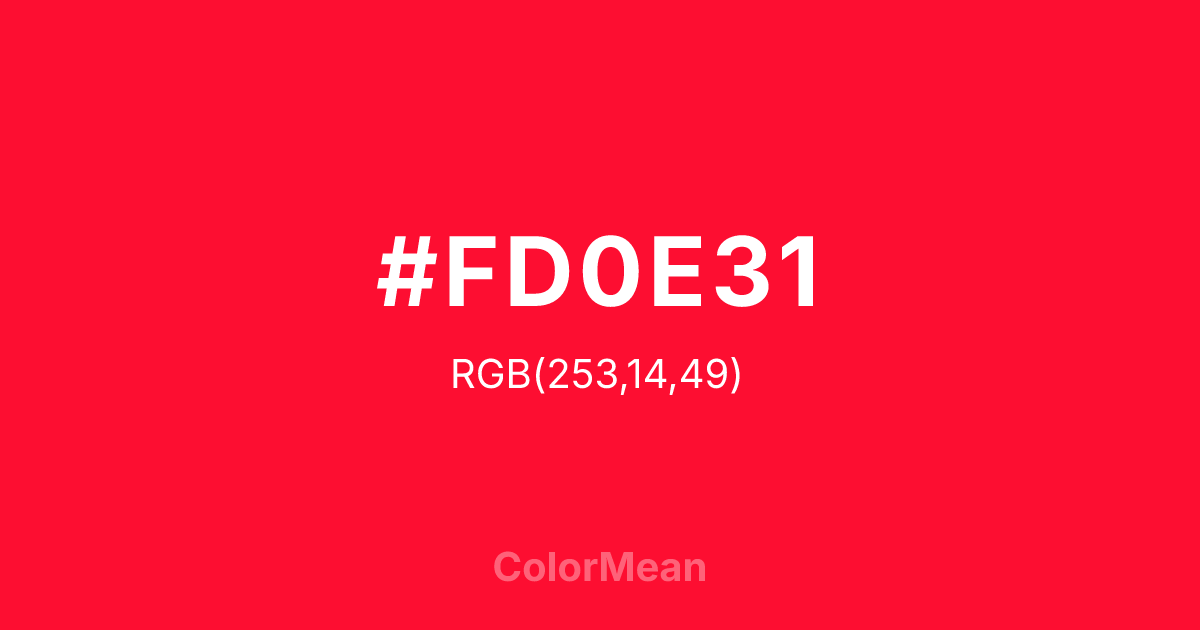 #FD0E31 color swatch