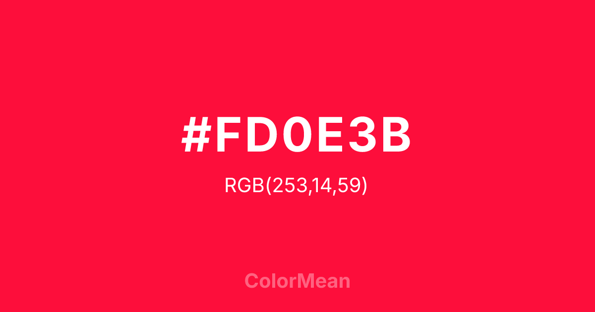 #FD0E3B color swatch