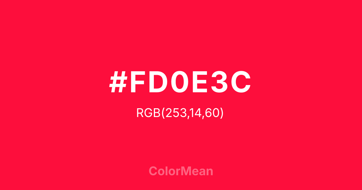 #FD0E3C color swatch