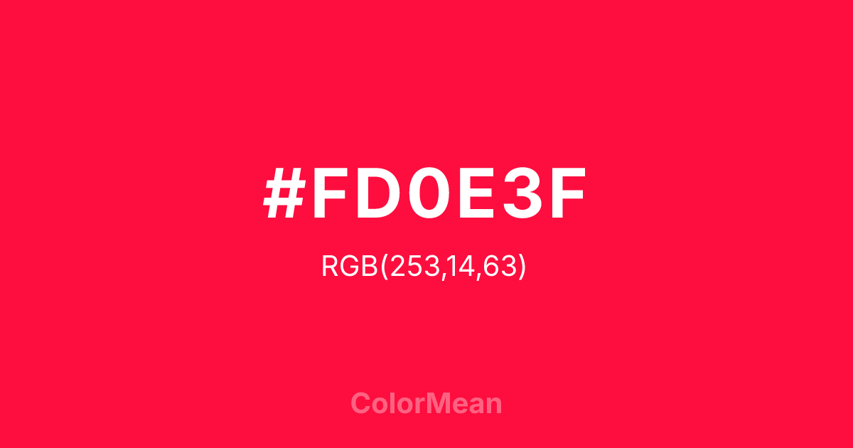 #FD0E3F color swatch