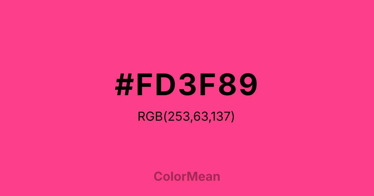 #FD3F89 color swatch