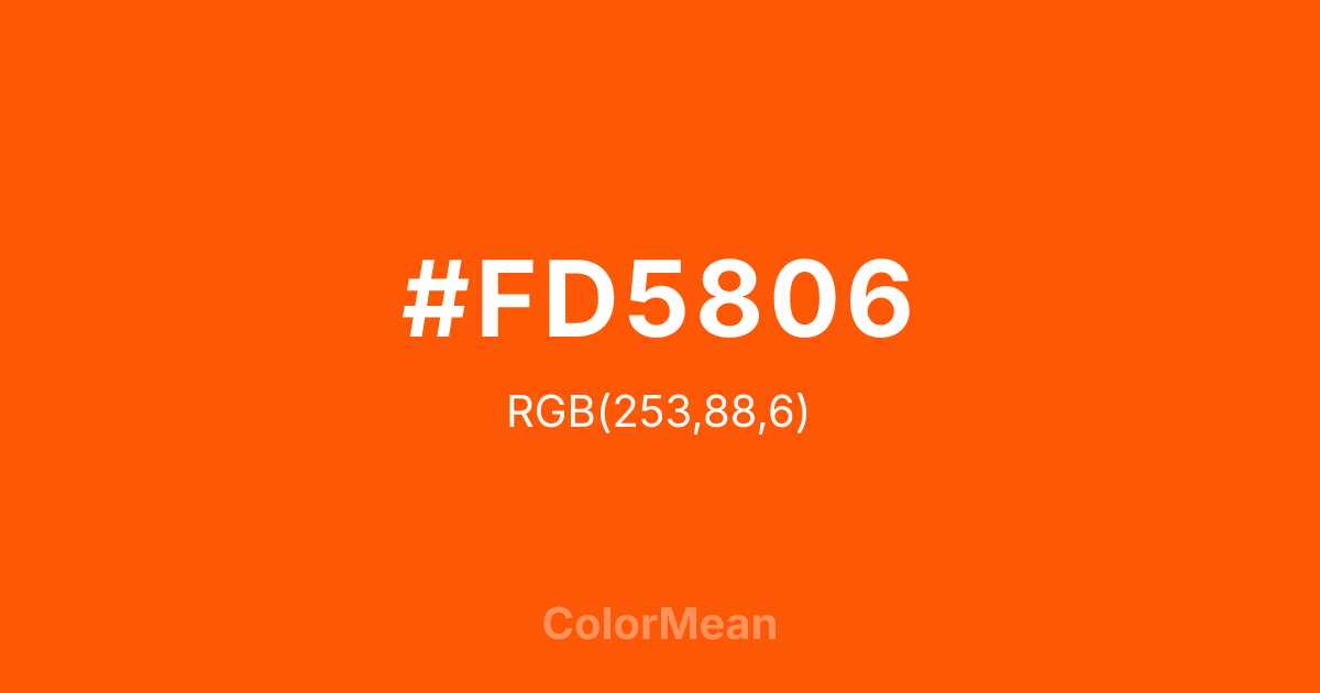#FD5806 color swatch
